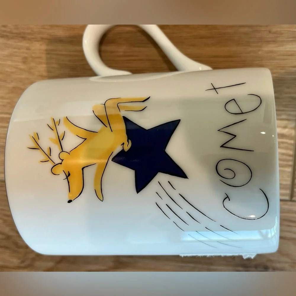 Pottery Barn Set of Reindeer Themed Mugs